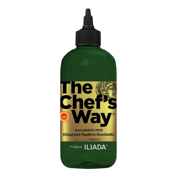 The Chef's Way Natives Olivenöl Kalamata (500ml) Iliada von Iliada bei Araxxon - Hochwertiges griechisches Produkt. The Chef's Way Natives Olivenöl Kalamata (500ml) Iliada από Iliada στο Araxxon - Αυθεντικό ελληνικό προϊόν.